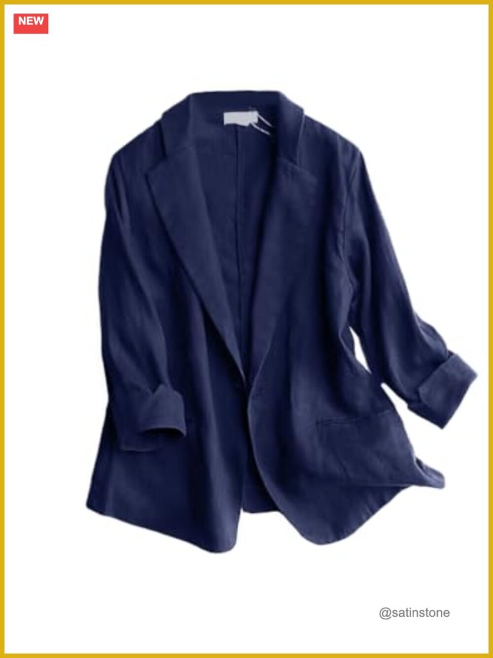 Linen Blazer Women 3/4 Sleeve Lightweight Spring Summer Blazer Jacket